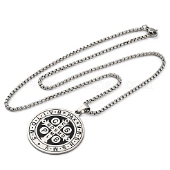 201 Stainless Steel Double Side Pendant Necklaces&nbsp;NJEW-S007-17P