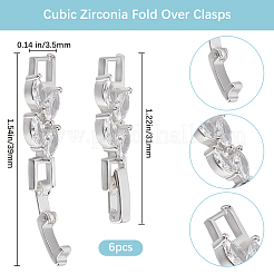 6Pcs Brass Fold Over Clasps&nbsp;ZIRC-BBC0002-70S