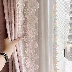 Floral Embroidery Sew on Polyester Ribbon Patches&nbsp;AJEW-GF0011-21A