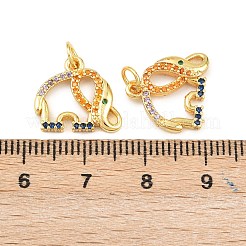 Brass Micro Pave Cubic Zirconia Charms&nbsp;KK-H093-16B-G