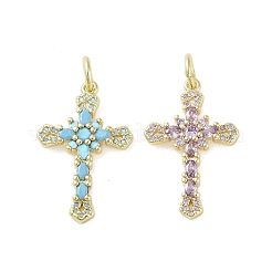 Real 18K Gold Plated Brass Micro Pave Cubic Zirconia Pendants&nbsp;KK-A209-19G