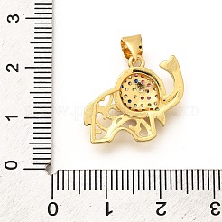 Rack Plating Brass Micro Pave Cubic Zirconia Pendants&nbsp;KK-L226-028G