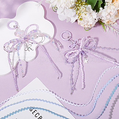 2Pcs 2 Styles Alloy with Glass Seed Bead Pendant Decorations&nbsp;KEYC-SP0001-21B