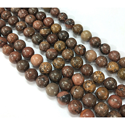 Natural Dendritic Jasper Beads Strands&nbsp;X-G-H1632-8MM