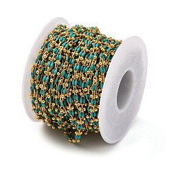 Brass Enamel Link Chains&nbsp;CHC-L050-07G-01
