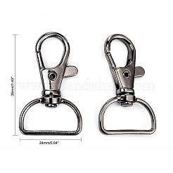 Zinc Alloy Swivel D Rings Lobster Claw Clasps&nbsp;X1-E341-8-B