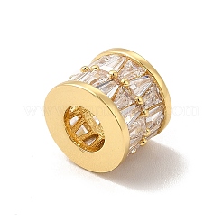 Rack Plating Brass Cubic Zirconia European Beads&nbsp;KK-G458-14G