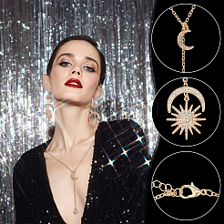 Moon & Star & Sun Rhinestone Jewelry Set&nbsp;SJEW-AN0001-53
