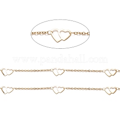 Ion Plating(IP) 304 Stainless Steel Heart to Heart Link Cable Chains&nbsp;STAS-P254-12G