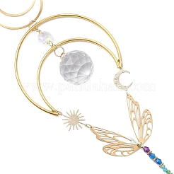 Brass Link Connectors and Glass Suncatchers&nbsp;HJEW-JM04729