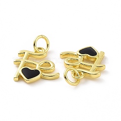 Rack Plating Brass Enamel Charms&nbsp;KK-C008-18G
