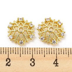 Brass Micro Pave Cubic Zirconia Bead Cap&nbsp;KK-H452-31G