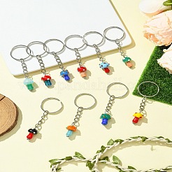 10Pcs Lampwork Mushroom Pendant Keychain&nbsp;KEYC-FS00021