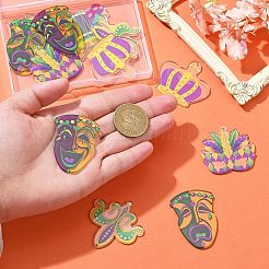 12Pcs 6 Style MARDI GRAS Carnival Double-Sided Transparent Acrylic Pendant&nbsp;SACR-CJ0001-67