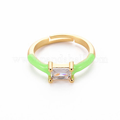 Brass Enamel Cuff Rings&nbsp;RJEW-T016-23-NF