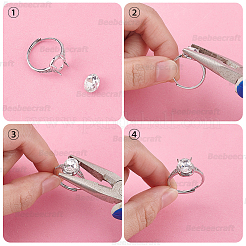 4Pcs Brass Adjustable Rings Settings&nbsp;KK-BBC0023-83B