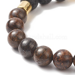 2Pcs 2 Style Dyed Natual & Synthetic Mixed Gemstone Beaded Stretch Bracelets Set&nbsp;BJEW-JB09325