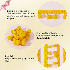 Polyester Pom Pom Ball Tassel Ribbons&nbsp;DIY-WH20011-48B