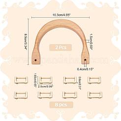 2Pcs Wooden U-shaped Bag Handles&nbsp;FIND-WR0008-22