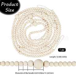 Round Wooden Beaded Garland for Christmas Tree Decoration&nbsp;AJEW-WH20019-62