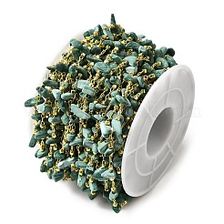 Handmade Synthetic Malachite Chip Beaded Chains&nbsp;CHC-F020-10G-10