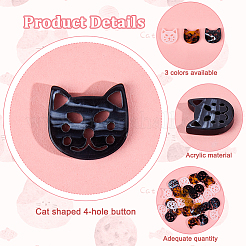 30Pcs 3 Colors Acrylic Buttons&nbsp;FIND-OC0003-88