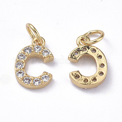 Brass Micro Pave Grade AAA Cubic Zirconia Charms&nbsp;ZIRC-P067-11G-C-NR