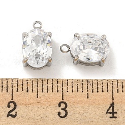 304 Stainless Steel Pendants Cubic Zirconia Pendants&nbsp;STAS-L278-009P-B01