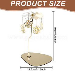 430 and 201 Stainless Steel Rotating Candlestick Tealight Candle Holder&nbsp;DJEW-WH0039-22G
