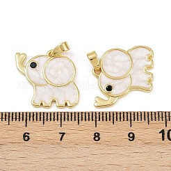 Brass Micro Pave Cubic Zirconia Pendants&nbsp;KK-F908-20G