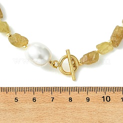Raw Rough Natural Yellow Apatite Necklaces&nbsp;NJEW-JN06638