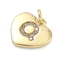 Brass Micro Pave Clear Cubic Zirconia Pendants&nbsp;KK-D229-01G-17