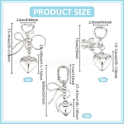 3Pcs 3 Styles Alloy Keychains&nbsp;KEYC-PH0002-36