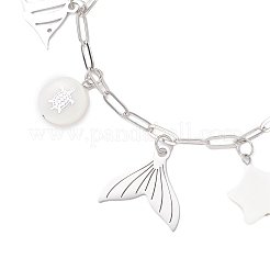 Ocean Theme 304 Stainless Steel Charm Bracelets&nbsp;BJEW-JB12218-03