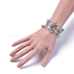 Five Loops Synthetic Turquoise(Dyed) & Natural Amazonite&nbsp;BJEW-JB04488-05