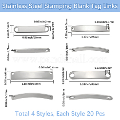 80Pcs 4 Styles 201 Stainless Steel Links/Connectors&nbsp;STAS-BBC0007-43