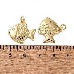 Brass Micro Pave Cubic Zirconia Pendants&nbsp;KK-S525-02G