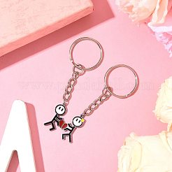 2Pcs 304 Stainless Steel Enamel Keychain&nbsp;KEYC-FS00034-02
