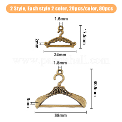 80Pcs 4 Colors Tibetan Style Alloy Pendants&nbsp;FIND-HY0002-18
