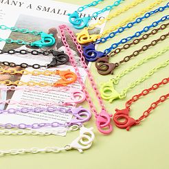 13Pcs 13 Colors Personalized ABS Plastic Cable Chain Necklaces&nbsp;NJEW-JN03483