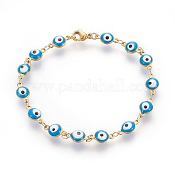304 Stainless Steel Enamel Link Bracelets&nbsp;BJEW-A111-AM