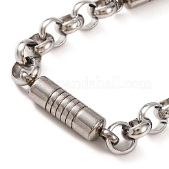 Tarnish Resistant 201 Stainless Steel Column Rolo Chain Bracelets&nbsp;BJEW-B078-75P