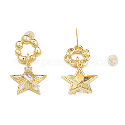 Cubic Zirconia Star Dangle Earrings&nbsp;EJEW-N011-78