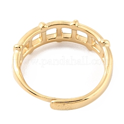 304 Stainless Steel Hollow Rectangle Adjustable Rings&nbsp;RJEW-D002-24G