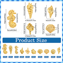 1000pcs 10 Styles Marine Theme Alloy with Brass Cabochons&nbsp;MRMJ-SC0001-33