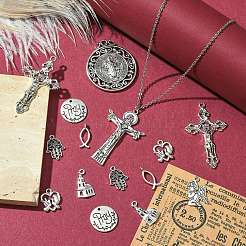 100Pcs 10 Styles Tibetan Style Alloy Pendants&nbsp;TIBEP-CJ0003-52