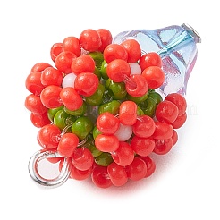Beaded Flower Potted Charms&nbsp;PALLOY-MZ00446-01