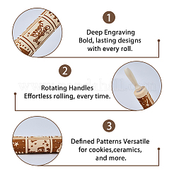 Wood Decorative Pattern Rolling Pin&nbsp;AJEW-WH0596-430B