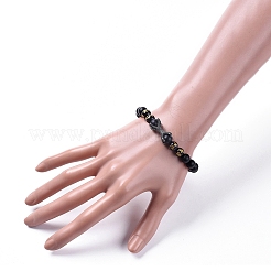 Natural Black Agate(Dyed & Heated) Beads Stretch Bracelets&nbsp;BJEW-JB04801-01