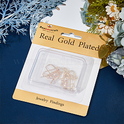 16Pcs 4 Style Brass Earring Hooks&nbsp;KK-BBC0012-53